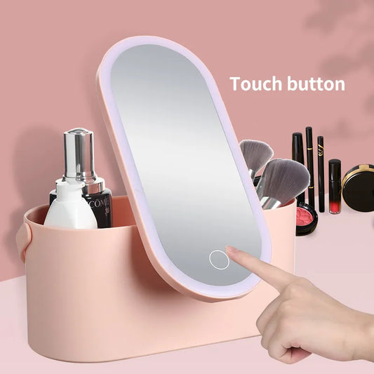 Portable Make-up Box with Make-up Mirror – Stylish & Practical"